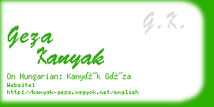 geza kanyak business card